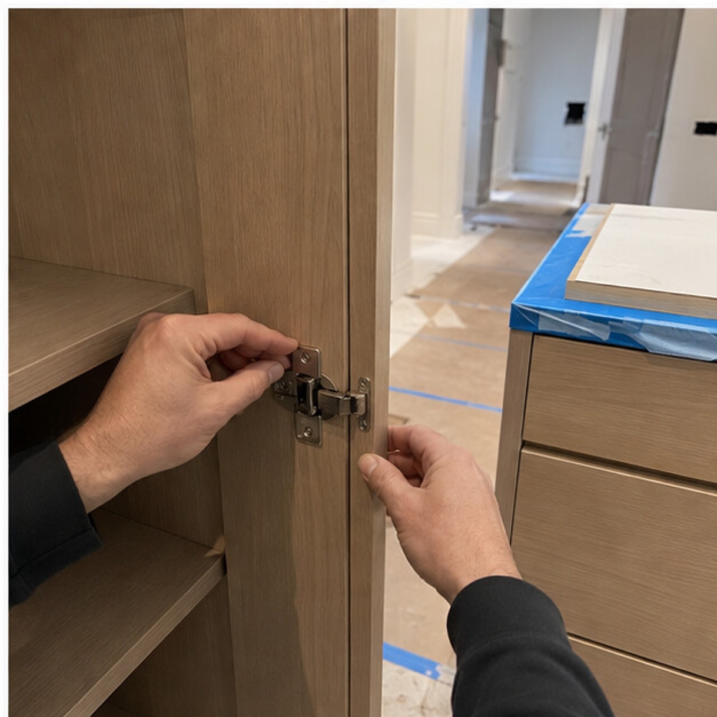 Cabinetry being fitted on site